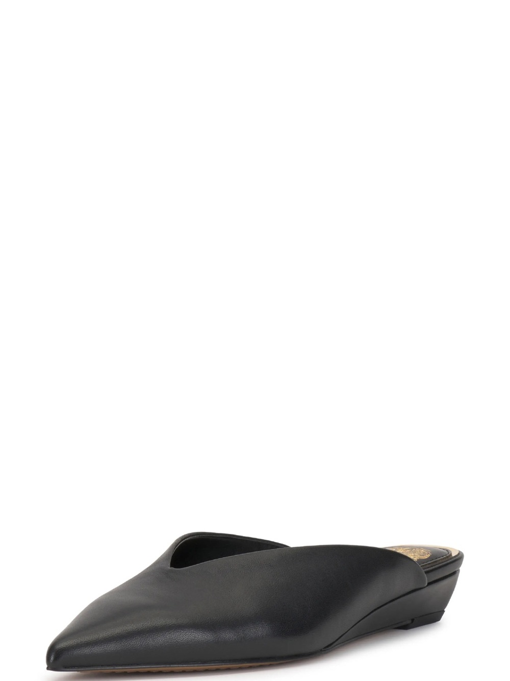 ALUMNAE Black Pointed V-Cut low Heel Mules - Picture 4 of 10